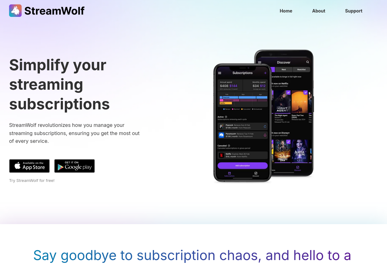 Streamwolf website screenshot